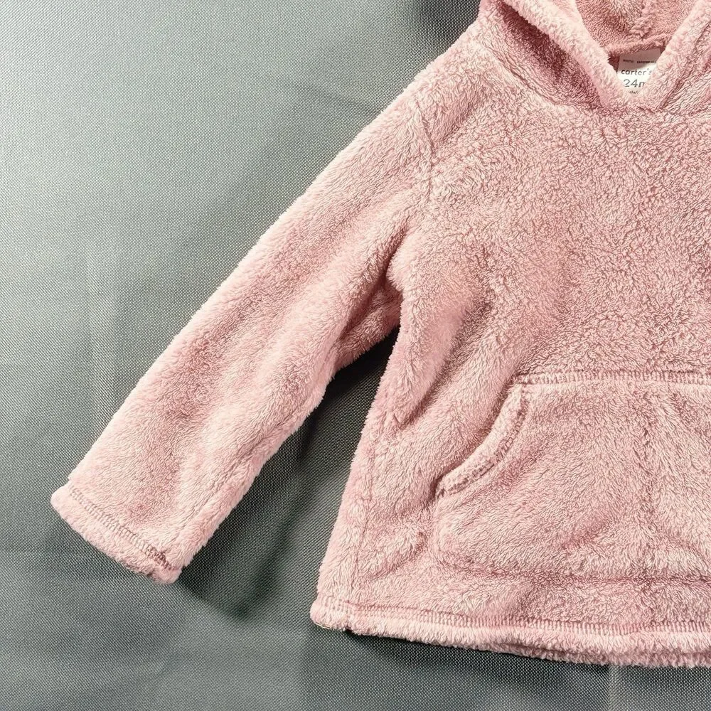 Carters Pink Pullover Hooded Jacket Size 24m